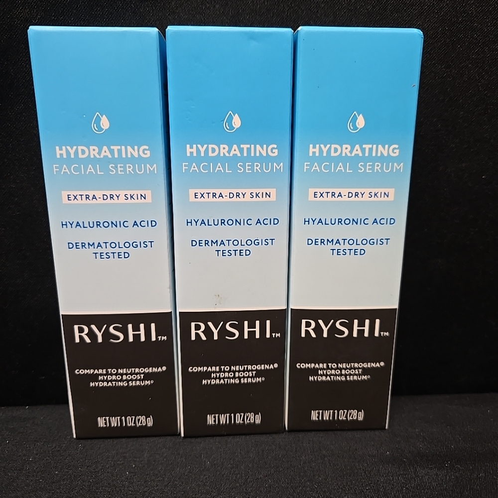 3pc Lot Ryshi Hydrating Facial Serum For Extra Dry Skin 1oz Each Exp 10/27